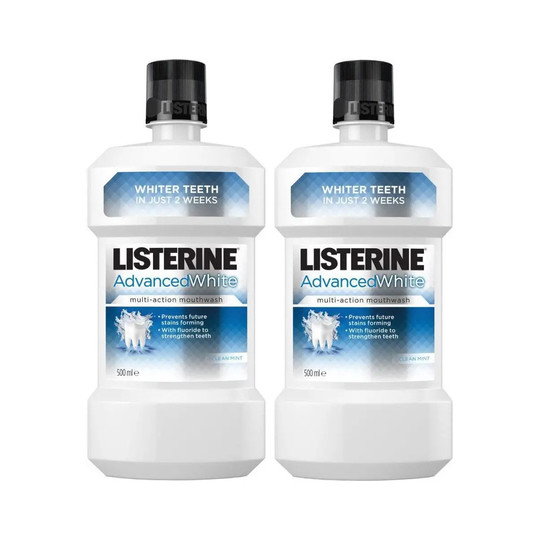 Listerine Advanced White ústna voda 2×500 ml