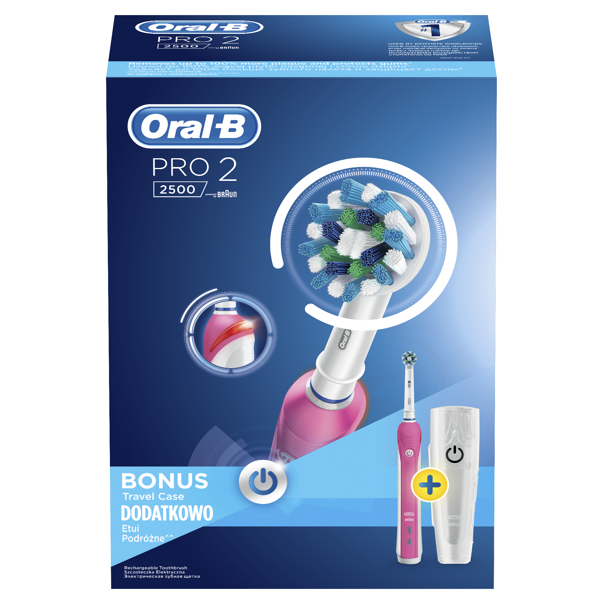 Oral-B PRO 2 2500 D20 CrossAction PINK zubná kefka