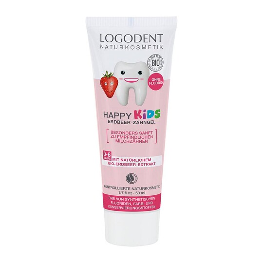 Logodent Happy Kids Strawberry detská zubná pasta 50 ml