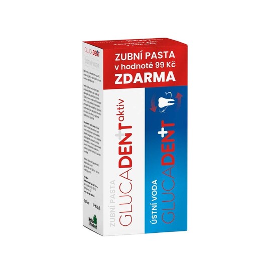 Glucadent Aktiv ústna voda 200 ml + zubná pasta 95 g