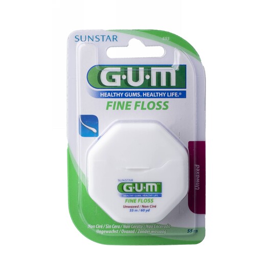 GUM Fine Floss unwaxed nevoskovaná zubná niť 55 m