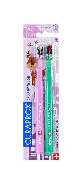 Curaprox CS 5460 Ultrasoft Winter Ginger + Rudolph zubná kefka 2 ks