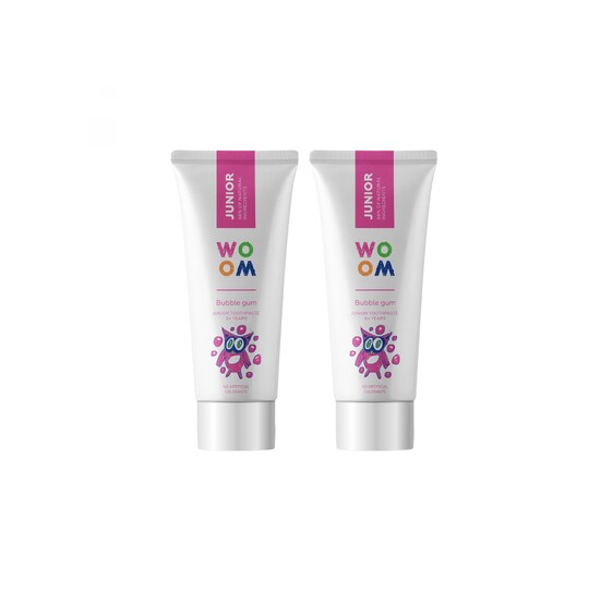 Woom Junior Bubble Gum detská zubná pasta 2x50 ml