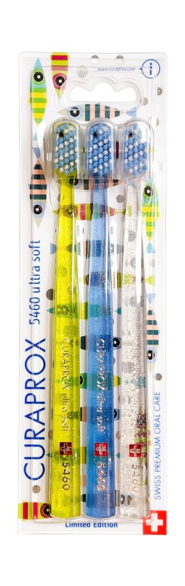 Curaprox CS 5460 Ultrasoft Summer Fish´n´stripes zubná kefka 3 ks
