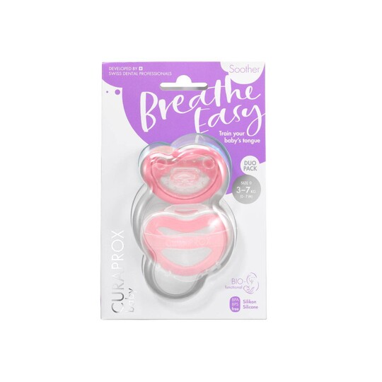 Curaprox Bio Functional cumlík 0-7 mesiacov RUŽOVÁ, 2 ks