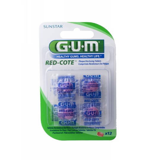 GUM Red Cote Tablety na indikáciu zubného Plaku 12 ks