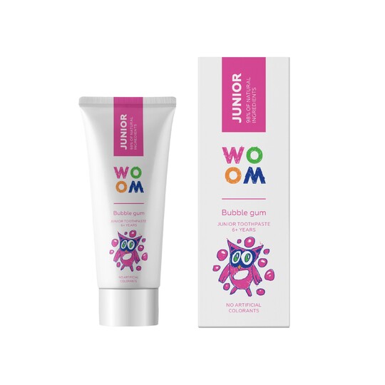 Woom Junior Bubble Gum detská zubná pasta 50 ml