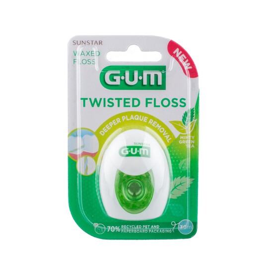 GUM Twisted Floss voskovaná zubná niť 30 m