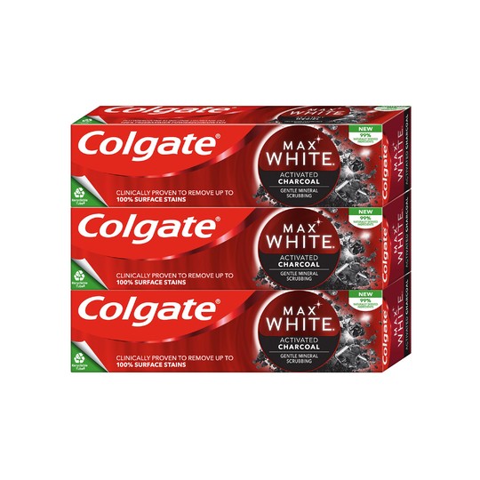 Colgate Max White Charcoal zubní pasta 3x75 ml