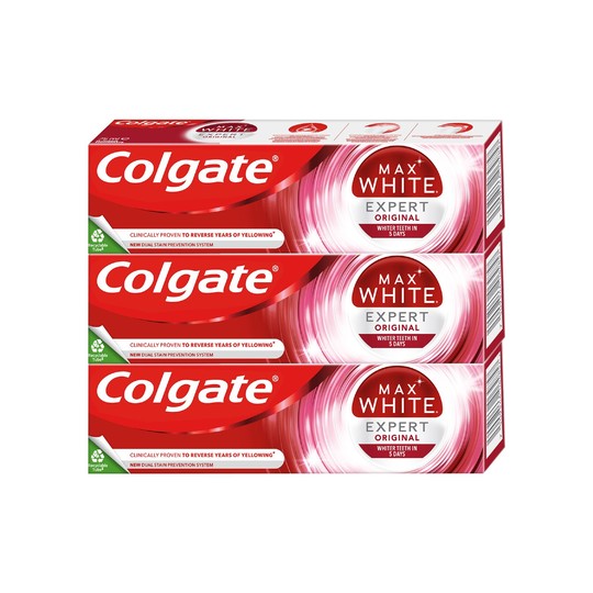 Colgate Max White Expert Original zubná pasta 3x75ml