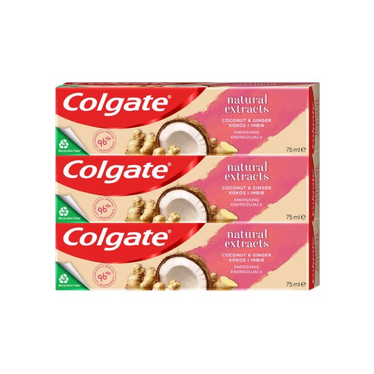 Colgate Natural Extract Coconut&Ginger zubná pasta 3x75 ml