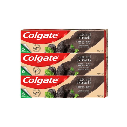 Colgate Natural Extracts Charcoal&Mint zubná pasta 3x75 ml