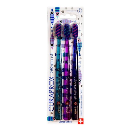 Curaprox CS 5460 Ultrasoft Summer Fish'n'stripes zubná kefka 3 ks