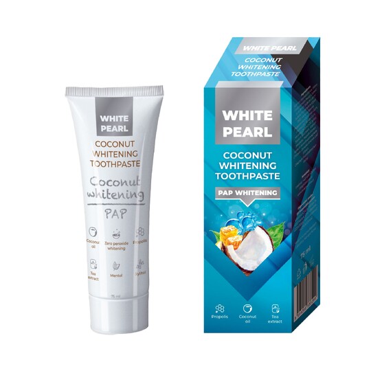 White Pearl PAP Coconut Whitening zubná pasta 75ml