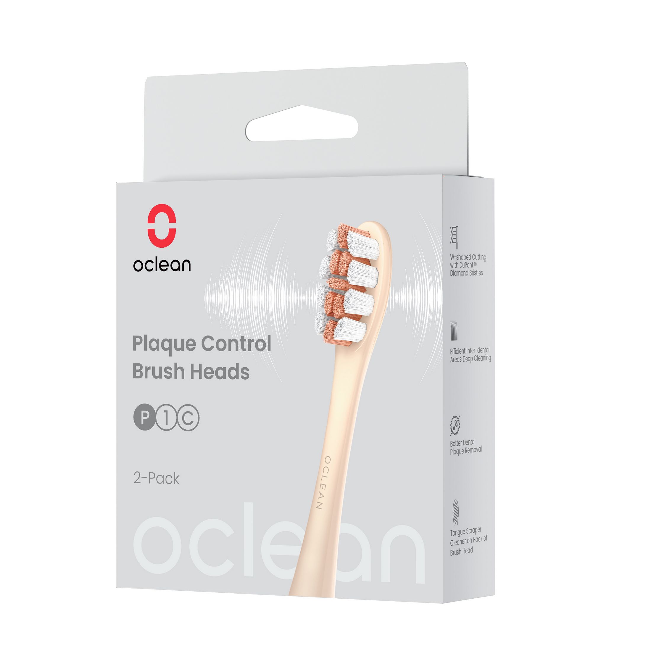 Oclean P1C8 Plaque Control Gold náhradné hlavice 2 ks