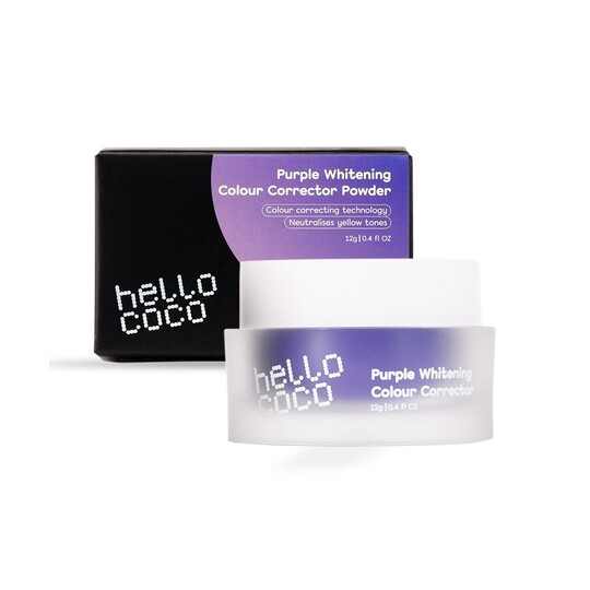 Hello Coco Purple Whitening Colour Corrector zubný púder 12 g