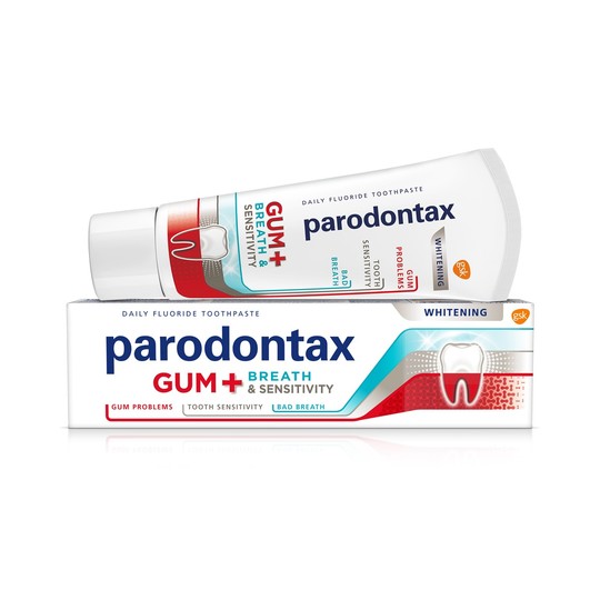 Parodontax Ďasná + Dych & Citlivé zuby bieliaca zubná pasta 75 ml