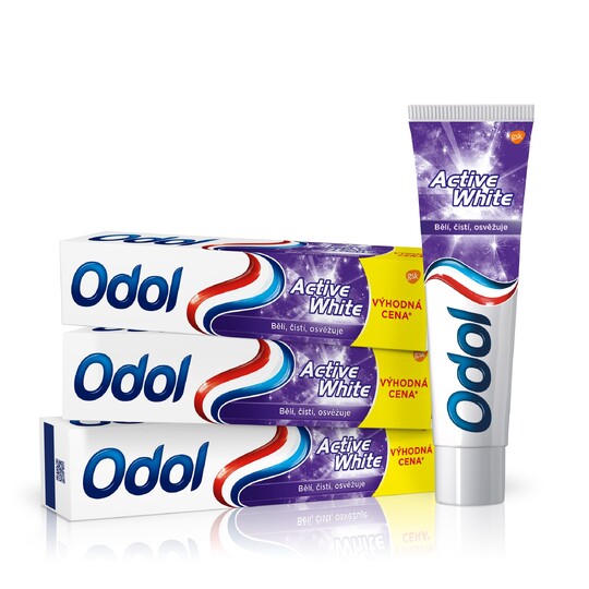 Odol Active White bieliaca zubná pasta 3x125 ml