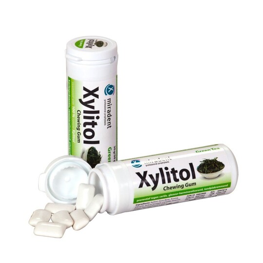 Miradent Xylitol žuvačky ZELENÝ ČAJ 30 ks