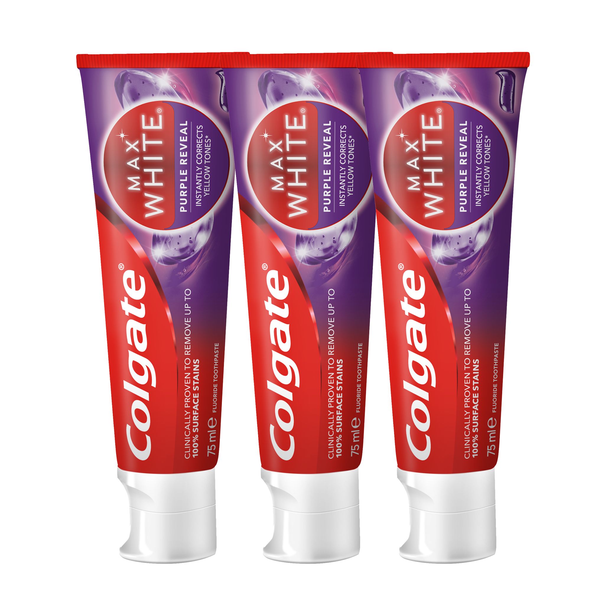 Colgate Max White Purple Reveal zubná pasta 3x75ml