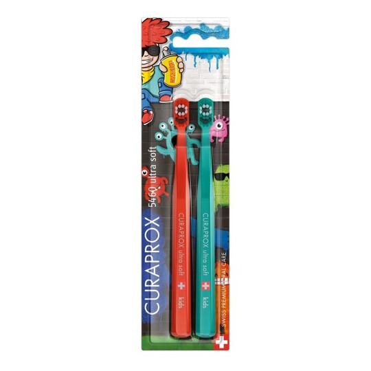 Curaprox CS Kids 5500 Graffiti detská zubná kefka 2 ks
