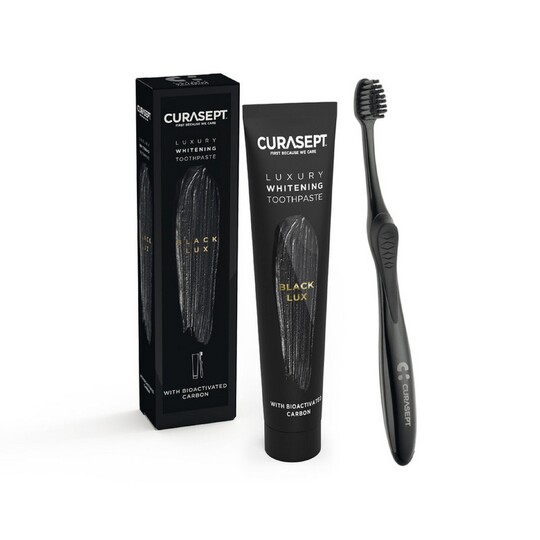 Curasept Luxury Black zubná pasta 75 ml + zubná kefka