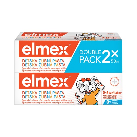 Elmex Kids 0–6 detská zubná pasta 2×50 ml