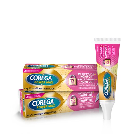 Corega Max Upevnenie+Komfort fixačný krém 2×40 g