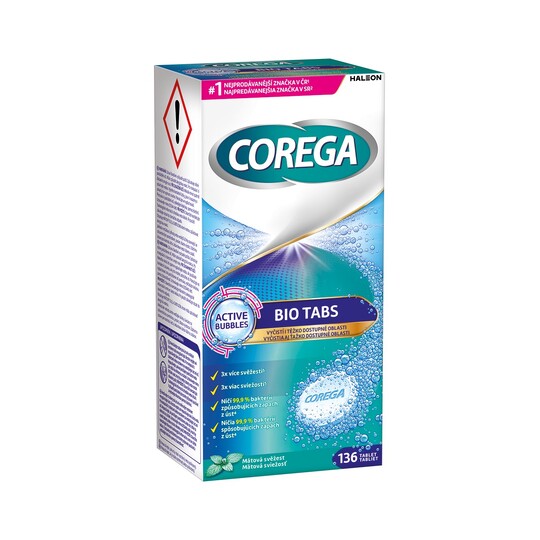 Corega Antibakteriálne čistiace tablety 136 ks