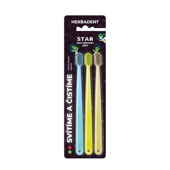 Herbadent Star detská zubná kefka 3 ks