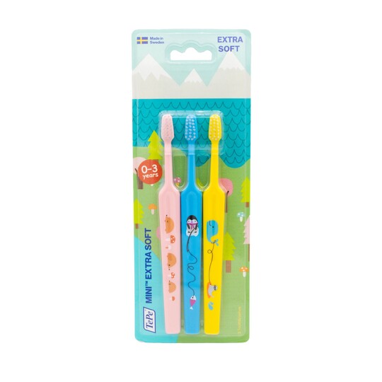 TePe Mini Extra Soft detská zubná kefka 3 ks
