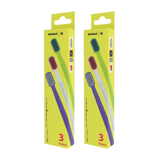 Spokar X 2500 Soft zubná kefka 2×3 ks