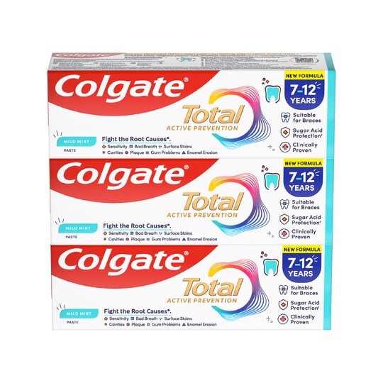 Colgate Total Junior 7-12 let detská zubná pasta 3×50 ml