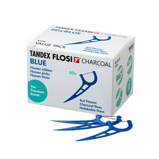 Tandex Flosser Blue zubná niť v mečíku 80 ks