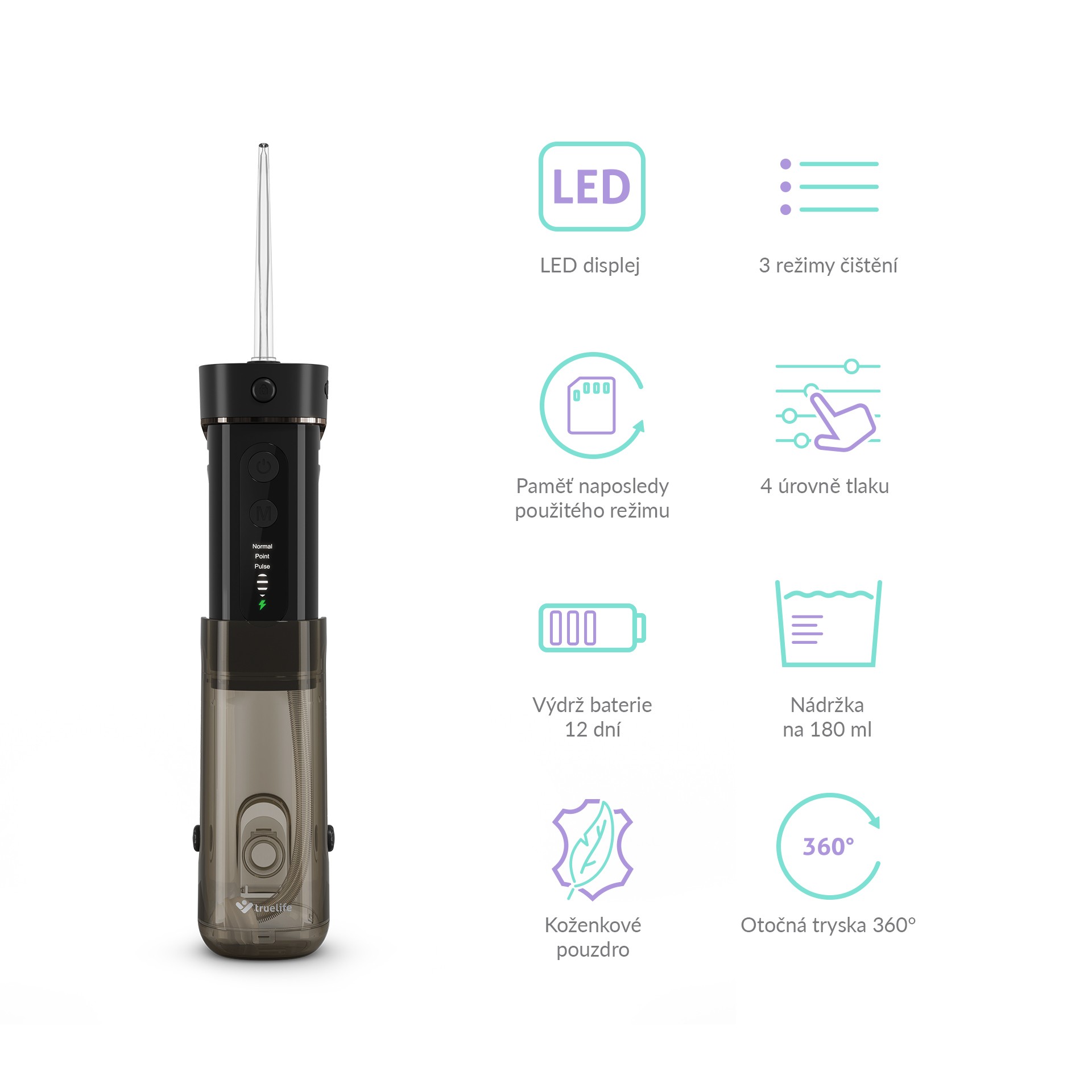 TrueLife AquaFloss Mini M50 Black ústna sprcha