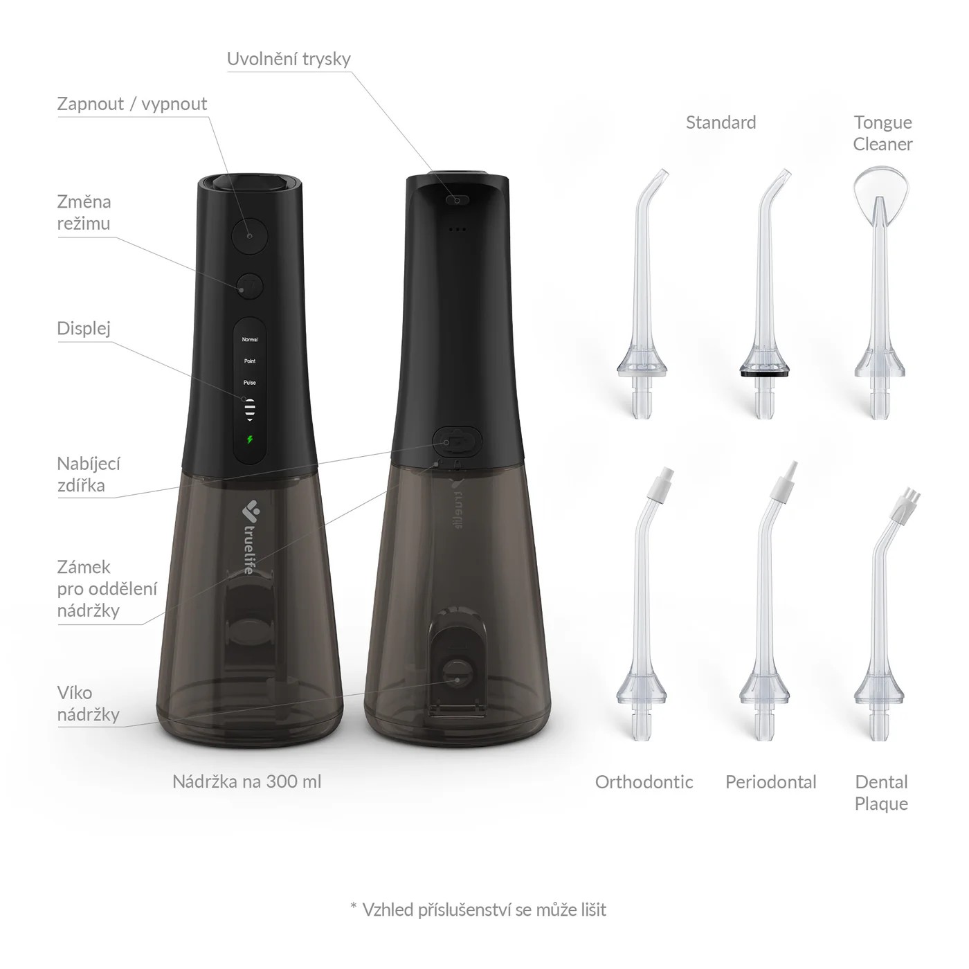 TrueLife AquaFloss Compact L100 Black ústna sprcha