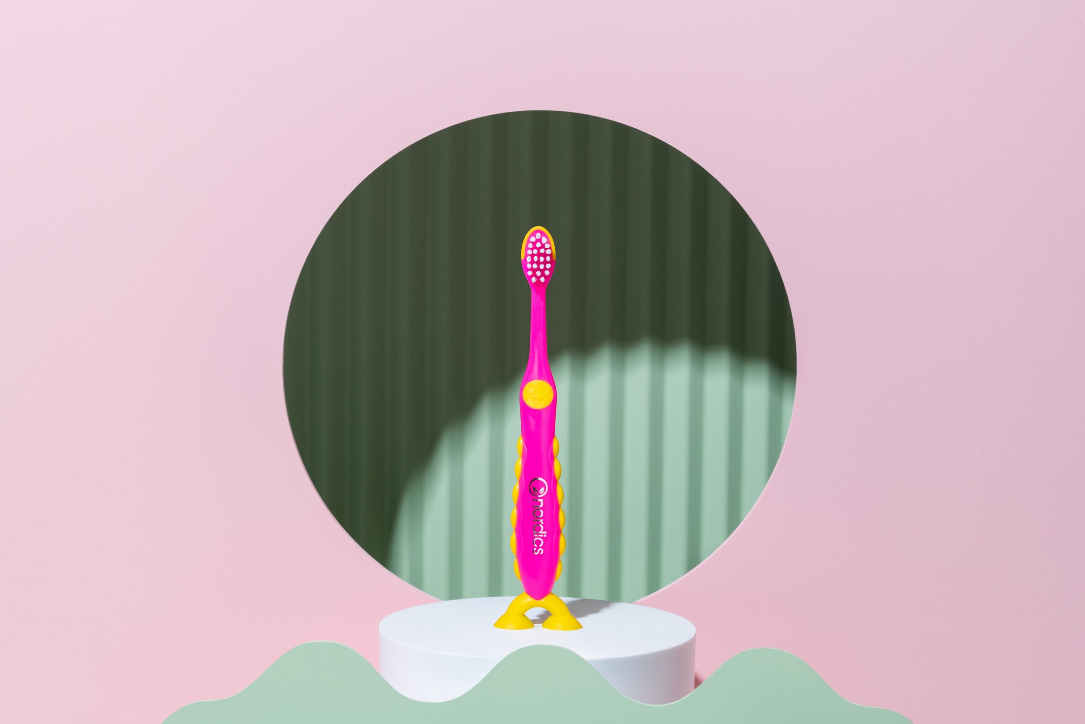 Nordics Premium Kids Dino Soft 6900 Puple/Yellow detská zubná kefka