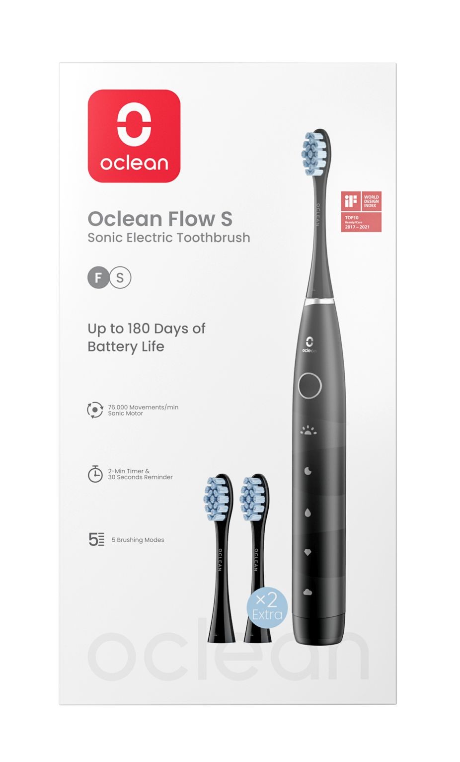 Oclean Flow S Black sonická kefka