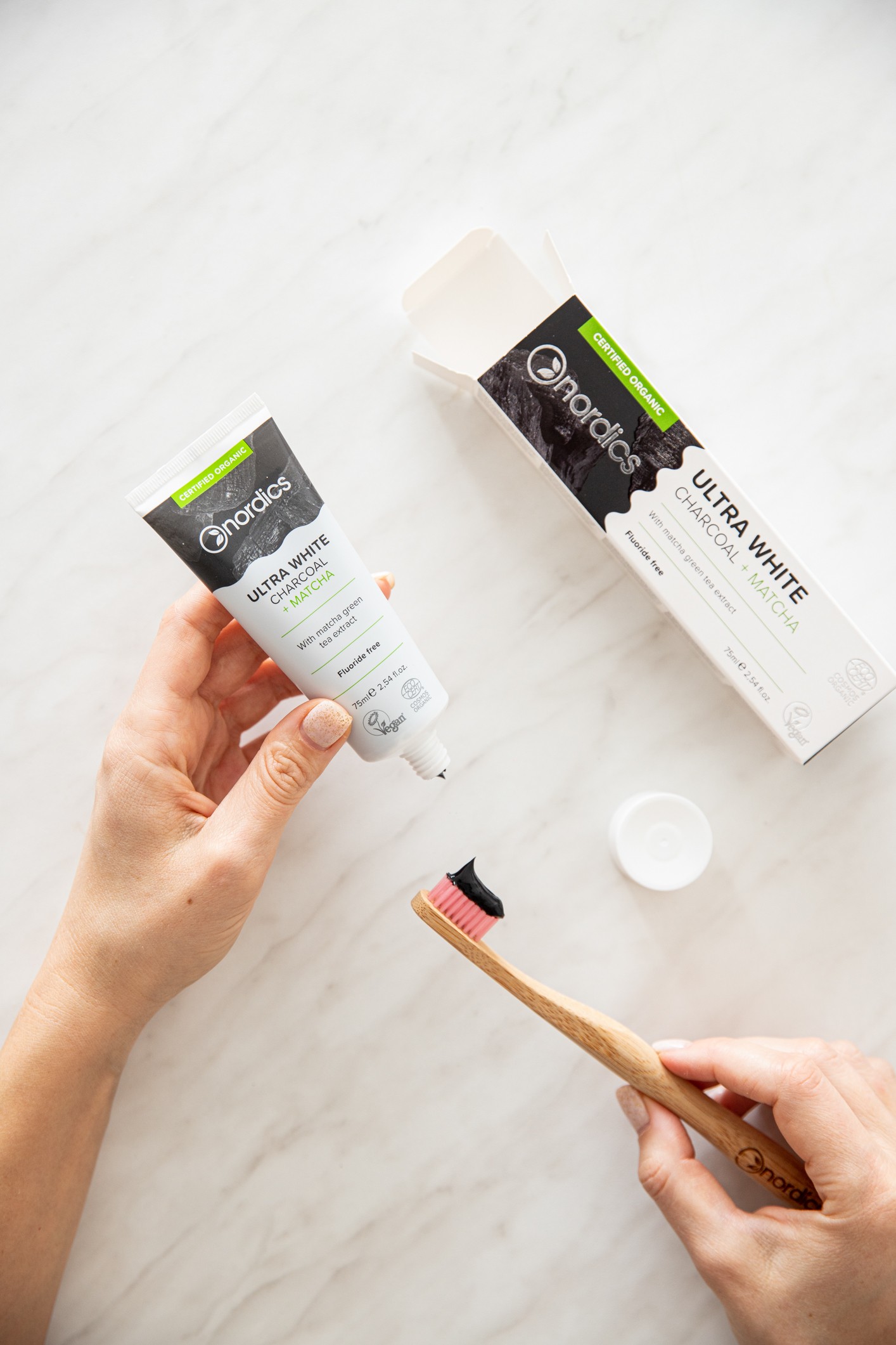 Nordics Ultra White Charcoal zubná pasta 75 ml