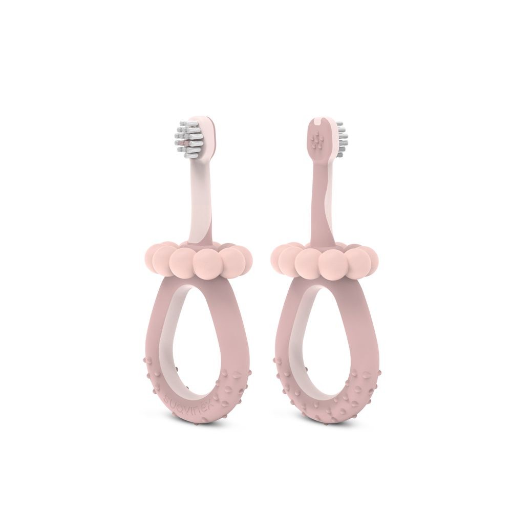 Suavinex Baby Training 0-2 roky detská zubná kefka - ružová