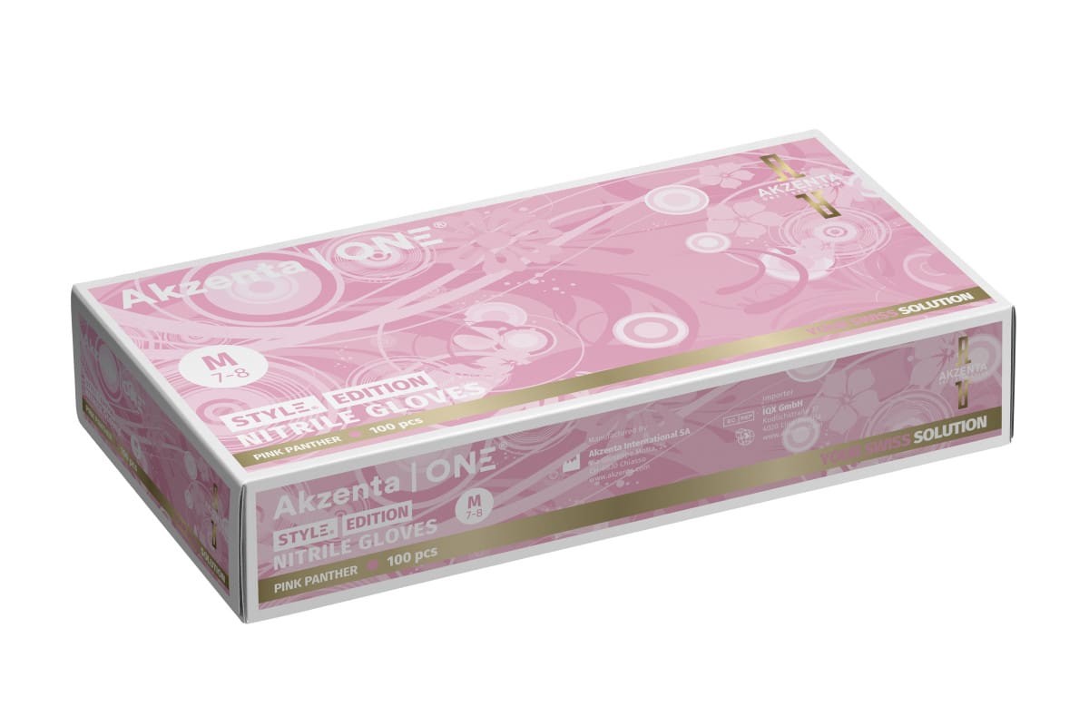 Akzenta Style Nitrile Pink Panther M vyšetrovacie rukavice 100 ks