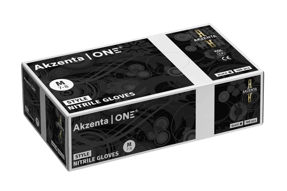 Akzenta Style Nitrile Black XS vyšetrovacie rukavice 100 ks