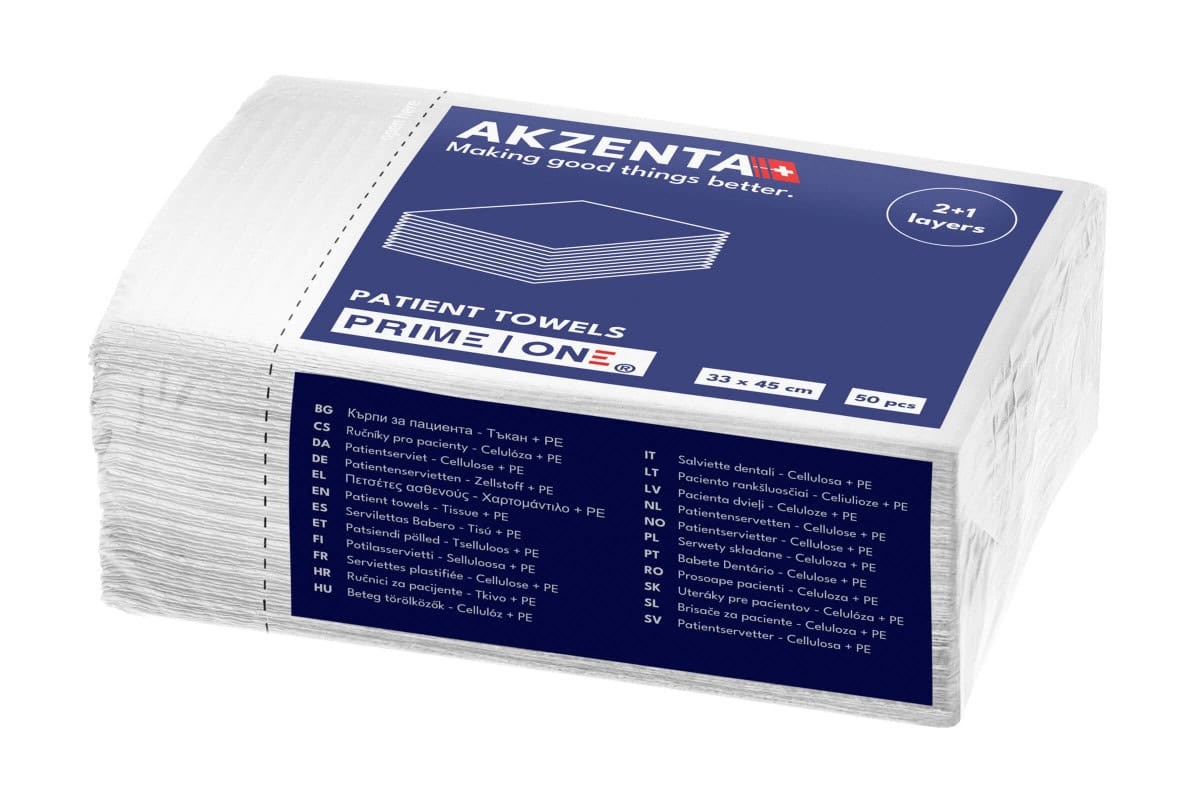 Akzenta Prime One 3-Ply White jednorazový podbradník 50 ks