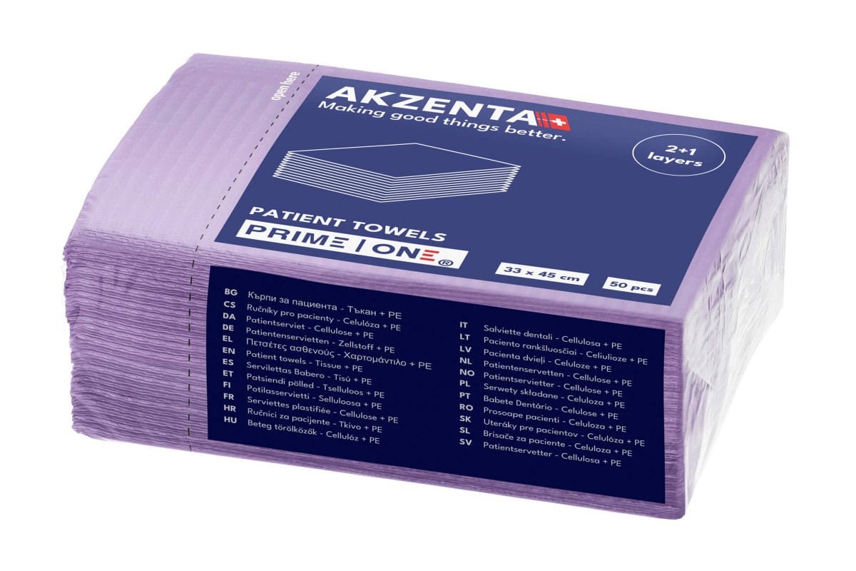 Akzenta Prime One 3-Ply Lilac jednorazový podbradník 50 ks