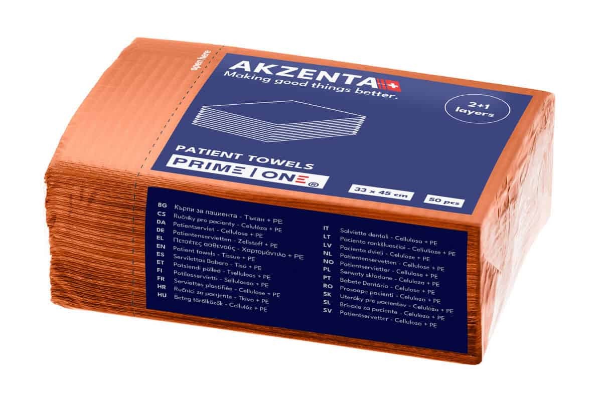 Akzenta Prime One 3-Ply Hot Orange jednorazový podbradník 50 ks