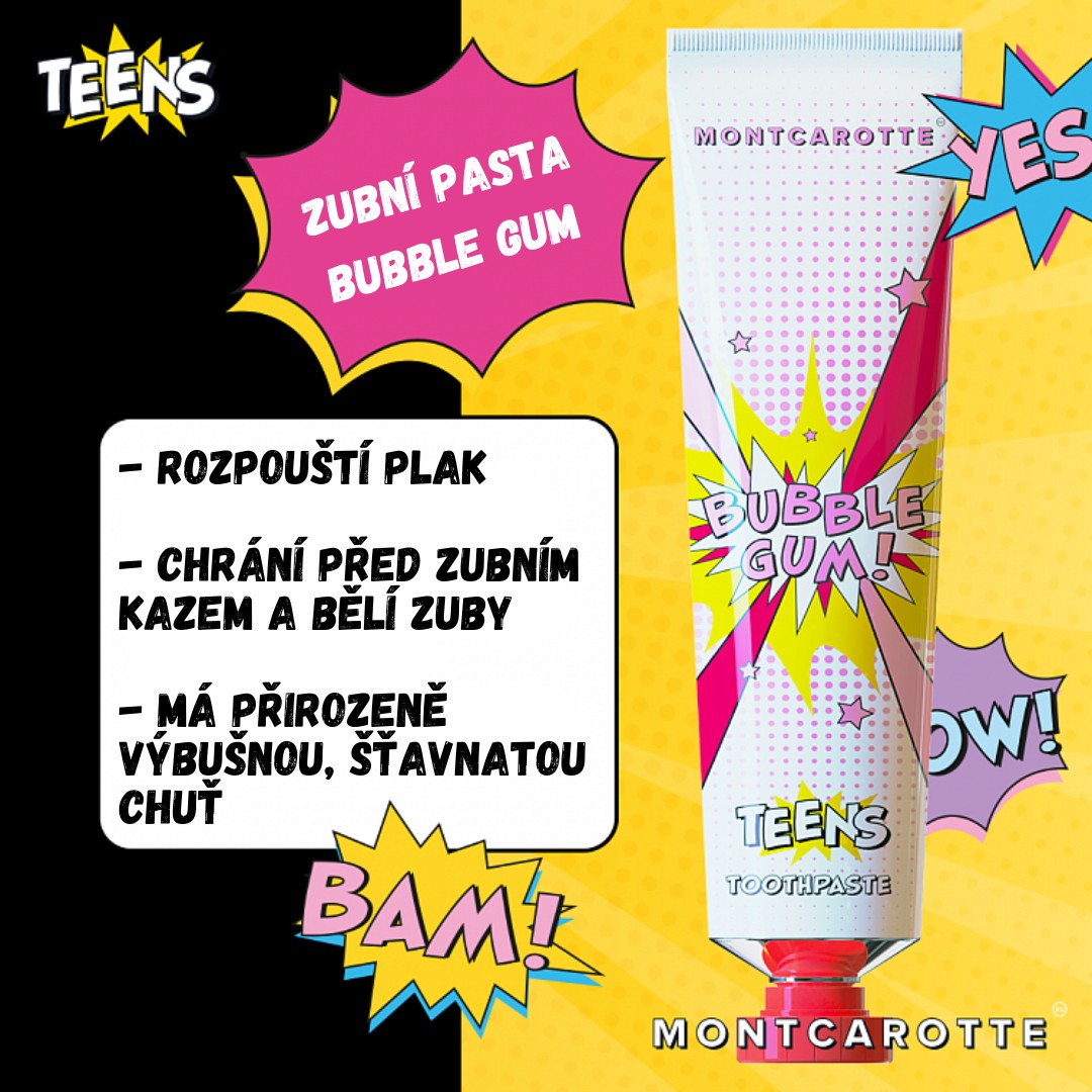 Montcarotte Teens Bubble Gum zubná pasta 50 ml