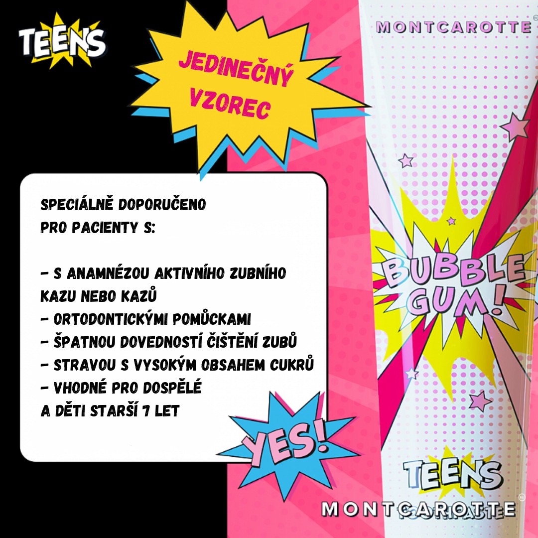 Montcarotte Teens Bubble Gum zubná pasta 50 ml