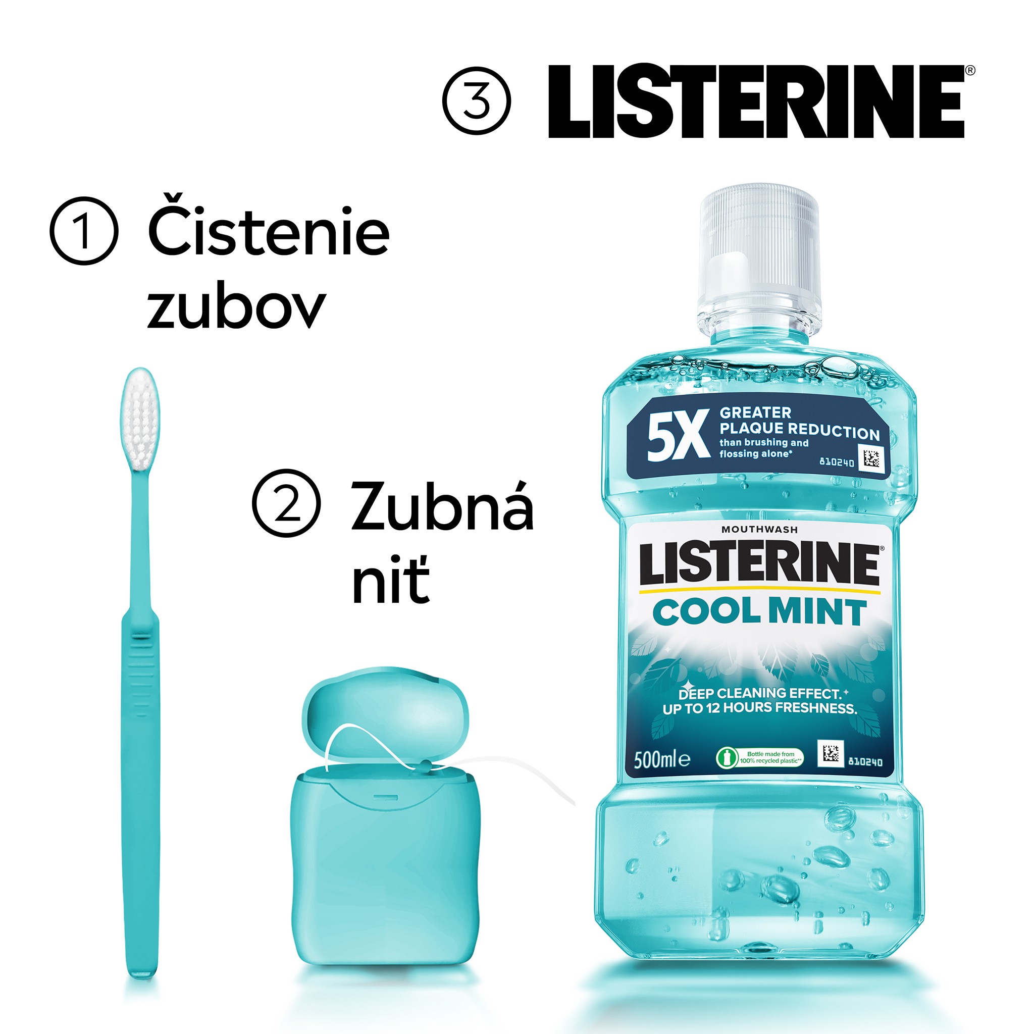 Listerine Cool Mint ústna voda 500 ml - -