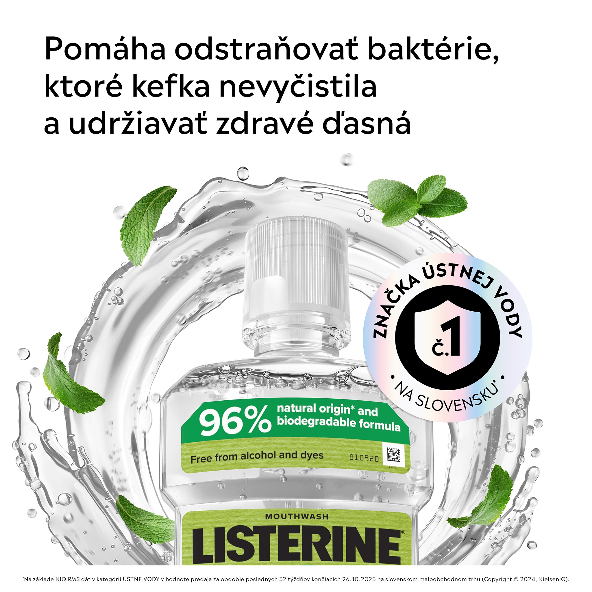 Listerine Naturals Gum Protection Mild Taste ústna voda 500 ml - -