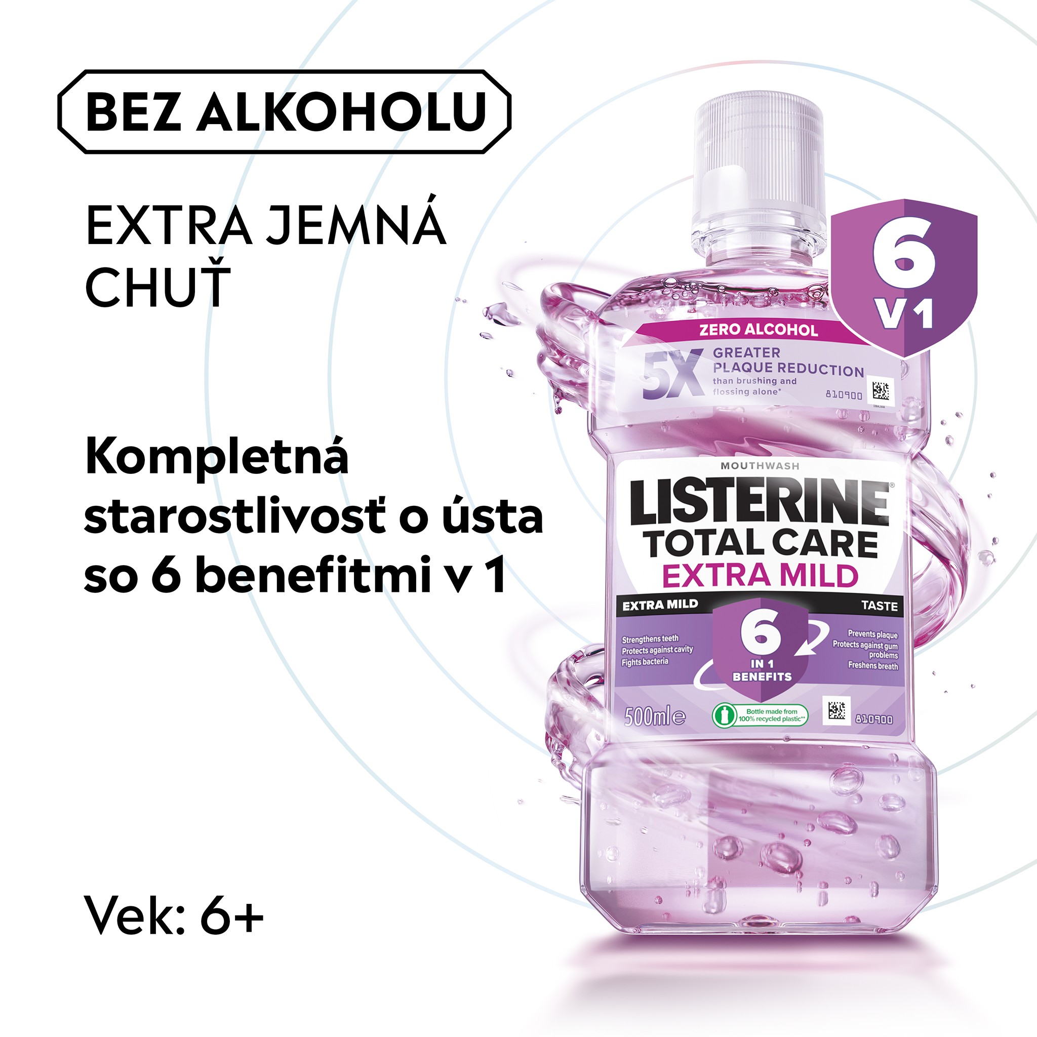 Listerine Total Care Extra Mild ústna voda 500 ml - -